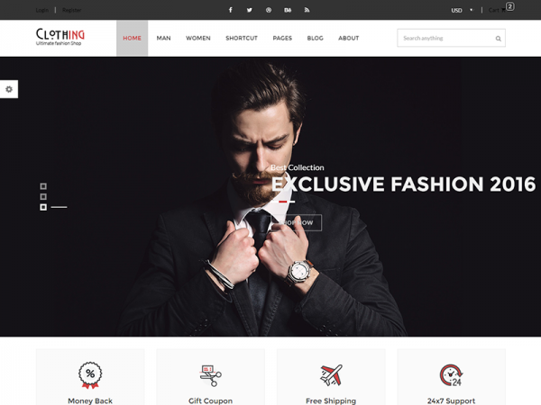 Clothing - Free eCommerce Fashion Template