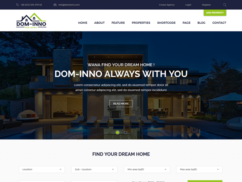 Dominno - Free Real Estate Responsive Template