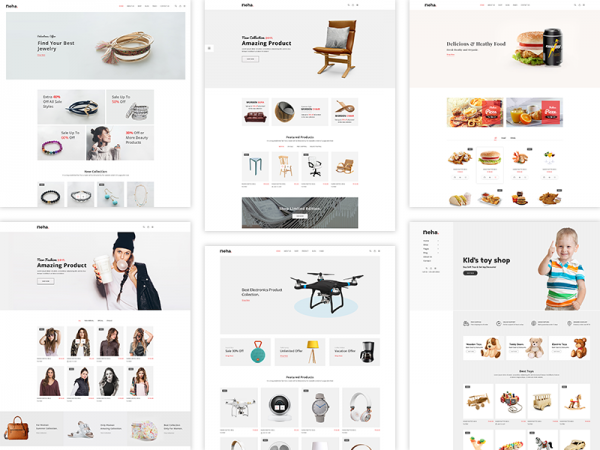 Neha - Free Minimalist eCommerce Bootstrap 4 Template