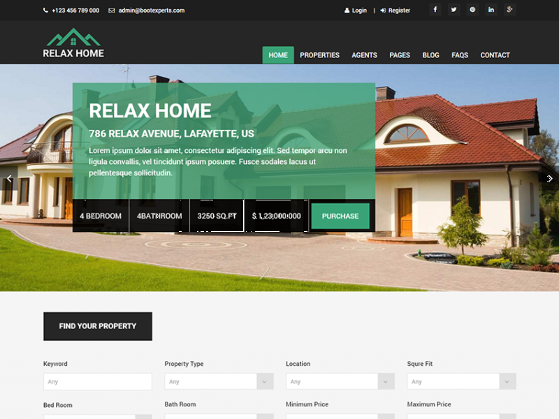 Relax Home - Free Responsive Real Estate HTML5 Template