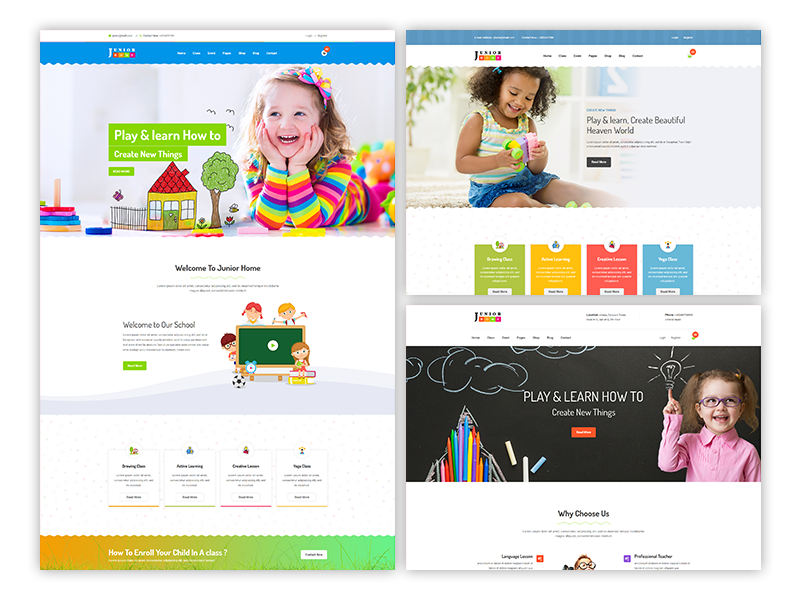 JuniorHome - Free Day Care & Kindergarten School Bootstrap4 Template