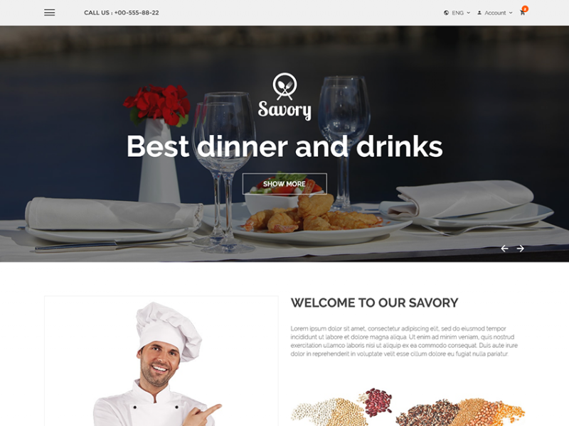 Savory – Free Restaurant Bootstrap Template