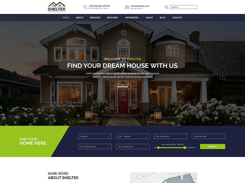 Sheltek - Free Real Estate Responsive Template