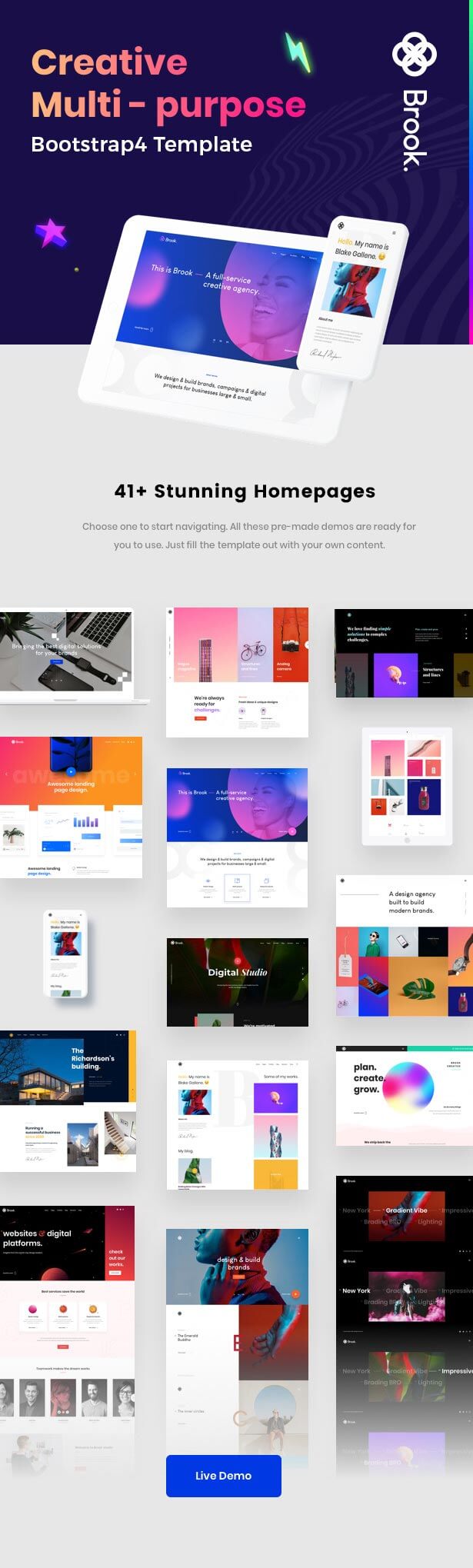 Brook - One of the bestselling HTML Template of 2019